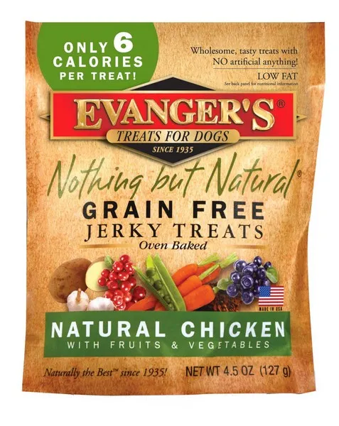 4.5 oz. Evanger's Nothing But Natural Chicken Jerky Treats For Dogs - Health/First Aid